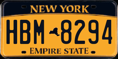 NY license plate HBM8294