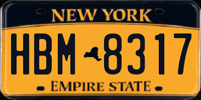 NY license plate HBM8317