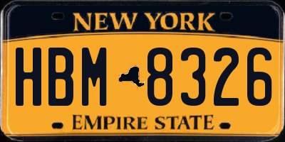 NY license plate HBM8326