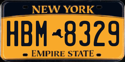 NY license plate HBM8329