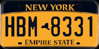 NY license plate HBM8331