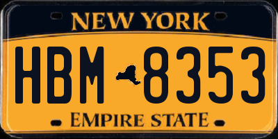 NY license plate HBM8353