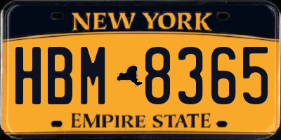 NY license plate HBM8365
