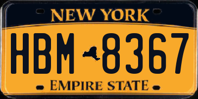 NY license plate HBM8367