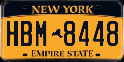 NY license plate HBM8448