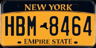 NY license plate HBM8464