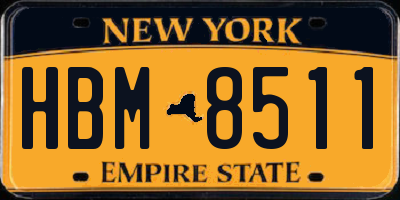 NY license plate HBM8511