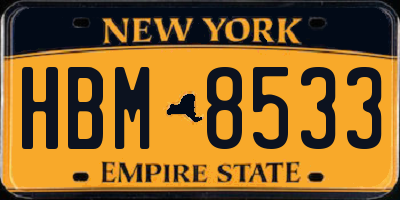 NY license plate HBM8533