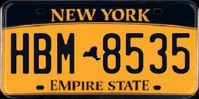 NY license plate HBM8535