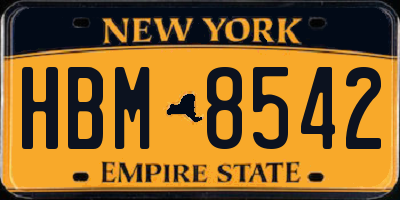 NY license plate HBM8542