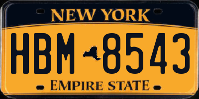 NY license plate HBM8543