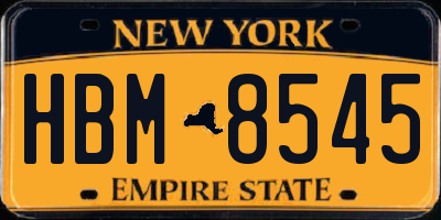 NY license plate HBM8545