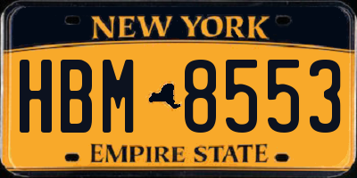NY license plate HBM8553