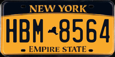 NY license plate HBM8564