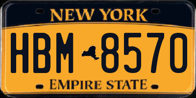 NY license plate HBM8570