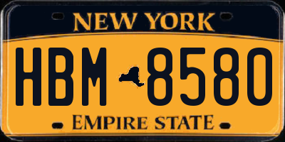 NY license plate HBM8580