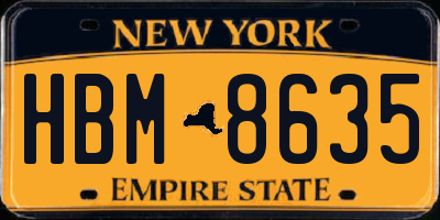 NY license plate HBM8635