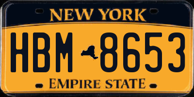 NY license plate HBM8653