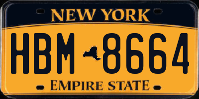 NY license plate HBM8664