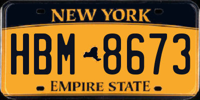 NY license plate HBM8673