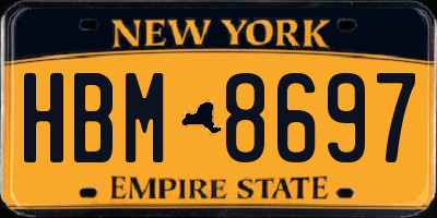 NY license plate HBM8697