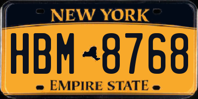 NY license plate HBM8768