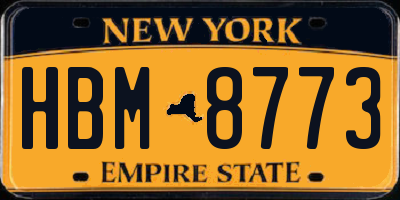 NY license plate HBM8773