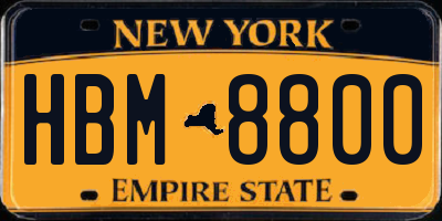 NY license plate HBM8800