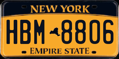 NY license plate HBM8806