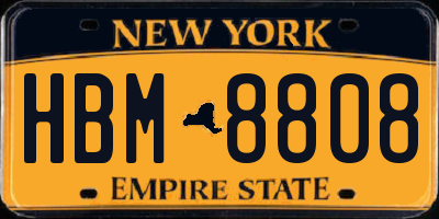 NY license plate HBM8808