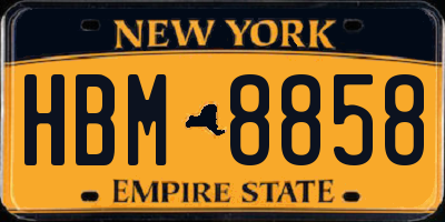 NY license plate HBM8858