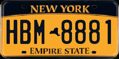 NY license plate HBM8881