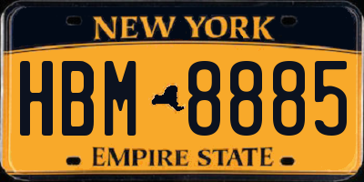 NY license plate HBM8885