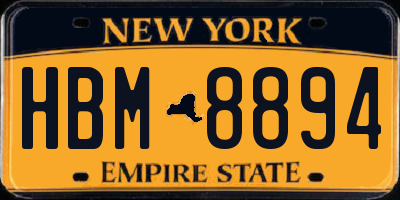 NY license plate HBM8894