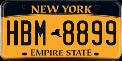 NY license plate HBM8899