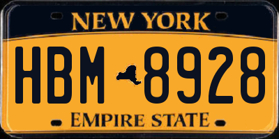 NY license plate HBM8928