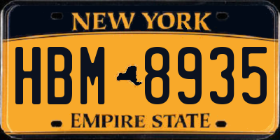 NY license plate HBM8935