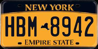 NY license plate HBM8942