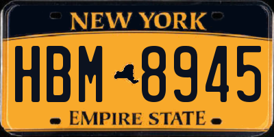 NY license plate HBM8945