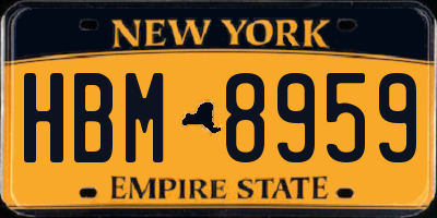 NY license plate HBM8959