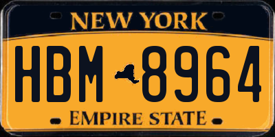 NY license plate HBM8964