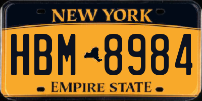 NY license plate HBM8984