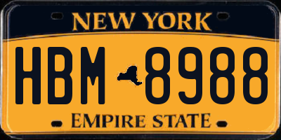 NY license plate HBM8988