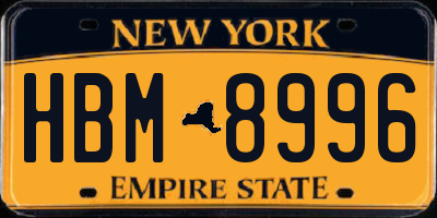NY license plate HBM8996