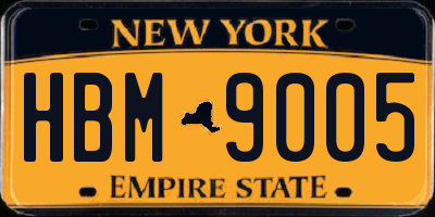 NY license plate HBM9005