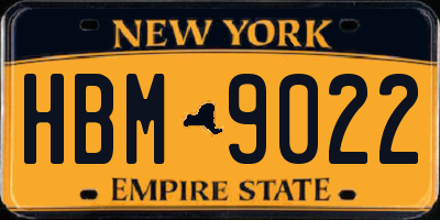 NY license plate HBM9022