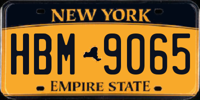 NY license plate HBM9065