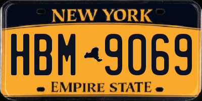NY license plate HBM9069