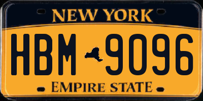 NY license plate HBM9096