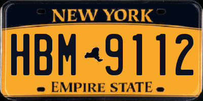 NY license plate HBM9112